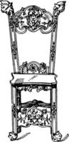 chaise de renaissance allemande, illustration vintage. vecteur