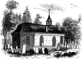 illustration vintage de l'église creuse endormie. vecteur