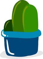 cactus en pot, illustration, vecteur sur fond blanc.