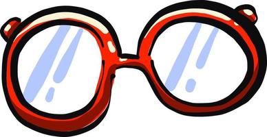 lunettes rouges, illustration, vecteur sur fond blanc