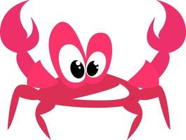 crabe rose, illustration, vecteur sur fond blanc.