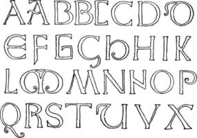 alphabet roman, illustration vintage vecteur