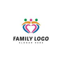 modèle de conception de logo printfamily, icône humaine avec un design coloré en forme d'amour vecteur