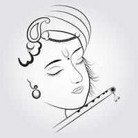 shri krishna ji dessin au trait décent vecteur