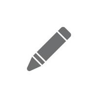 eps10 vecteur gris crayon abstrait art solide icône isolé sur fond blanc. symbole rempli de crayon de dessin à la cire dans un style moderne et plat simple pour la conception de votre site Web, votre logo et votre application mobile