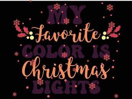 ma couleur préférée est la lumière de noël 03 ensemble de typographie joyeux noël et joyeuses fêtes vecteur