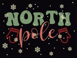 pôle nord 02 joyeux noël et joyeuses fêtes ensemble de typographie vecteur