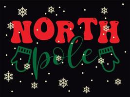 pôle nord 01 joyeux noël et joyeuses fêtes ensemble de typographie vecteur
