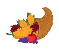 icône de corne d'abondance de thanksgiving vecteur