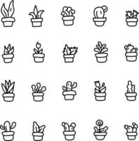 plantes dans un pot, illustration, sur fond blanc. vecteur