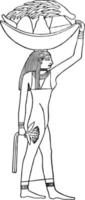 costume égyptien de femme, illustration vintage. vecteur