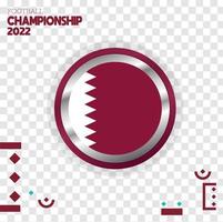 drapeau qatar nation fond transparent. modèle de bannière de publication de médias sociaux de tournoi de football, coupe de football, modèle de conception d'arrière-plan, illustration vectorielle, 2022 vecteur