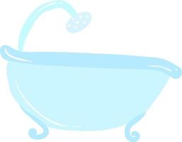 baignoire à plat, illustration, vecteur sur fond blanc.