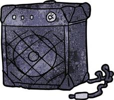 amplificateur électrique de dessin animé de texture grunge rétro vecteur