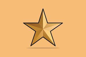 illustration d'icône de vecteur d'étoile d'or. concept de conception d'icône étoile. avion étoile, signe de réussite, étoile élégante, objet de décoration, décoration de noël, prix de réussite, prix de classement.