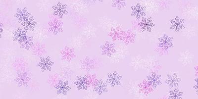 texture de doodle vecteur violet clair, rose avec des fleurs.