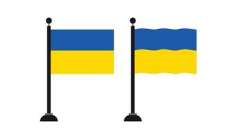 modèle vectoriel du drapeau ukrainien curl sur poteau
