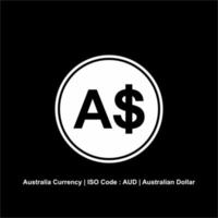 monnaie australienne, aud, symbole d'icône dollar australien. illustration vectorielle vecteur