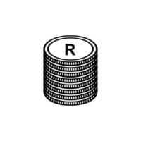 monnaie de l'afrique du sud, signe zar, symbole de l'icône du rand de l'afrique du sud. illustration vectorielle vecteur