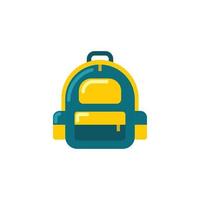 icône plate de sac à dos - illustration vectorielle d'icône de retour à l'école - isolée vecteur