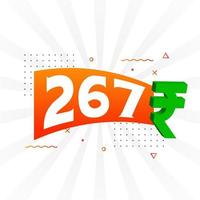 267 roupie symbole texte gras image vectorielle. 267 roupie indienne monnaie signe illustration vectorielle vecteur