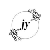 initiale jy logo monogramme lettre élégance féminine vecteur