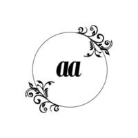 initiale aa logo monogramme lettre élégance féminine vecteur