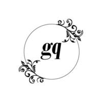 initiale gq logo monogramme lettre élégance féminine vecteur