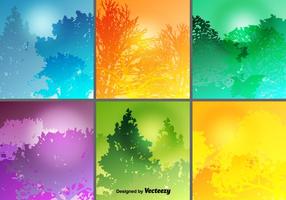 Fond de forêt Colorful Vector Set