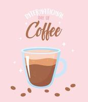 tasse de café pour la journée internationale du café vecteur