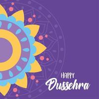 joyeux festival de dussehra en inde. décoration de mandala coloré. vecteur