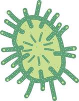 Virus en pointillé vert, illustration, vecteur sur fond blanc