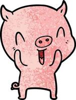 personnage de cochon de vecteur en style cartoon