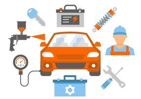 Réparation automobile libre et service Vector Illustration