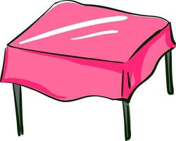 table basse rose, illustration, vecteur sur fond blanc.