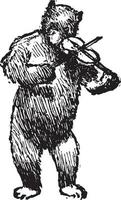 ours jouant du violon, illustration vintage vecteur