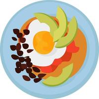 Huevos rancheros nourriture, illustration, vecteur sur fond blanc