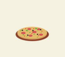 pizza, illustration, vecteur sur fond blanc.