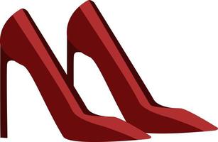 chaussures rouges pointues, illustration vectorielle ou couleur. vecteur