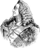 george ii, roi d'angleterre, illustration vintage vecteur