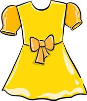 Petite robe jaune , illustration, vecteur sur fond blanc