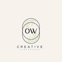 ow lettre initiale fleur logo modèle vecteur art vectoriel premium