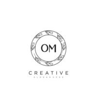 om lettre initiale fleur logo modèle vecteur art vectoriel premium