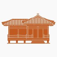 illustration vectorielle de style monochrome plat modifiable de la maison japonaise traditionnelle pour les voyages touristiques et l'éducation à la culture ou à l'histoire vecteur