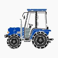 illustration vectorielle de tracteur de ferme de style de coups de pinceau de vue latérale isolée modifiable pour l'élément d'illustration de la conception liée au véhicule ou à l'agriculture vecteur