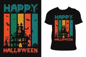 conception de t-shirt d'halloween. tee-shirt d'halloween. vecteur libre de t-shirt d'halloween.