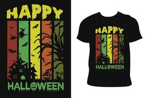 conception de t-shirt d'halloween. tee-shirt d'halloween. vecteur libre de t-shirt d'halloween.