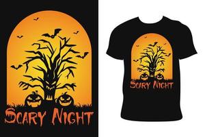 conception de t-shirt d'halloween. tee-shirt d'halloween. vecteur libre de t-shirt d'halloween.