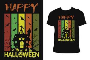 conception de t-shirt d'halloween. tee-shirt d'halloween. vecteur libre de t-shirt d'halloween.