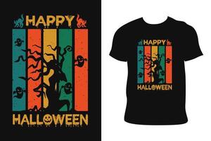 conception de t-shirt d'halloween. tee-shirt d'halloween. vecteur libre de t-shirt d'halloween.